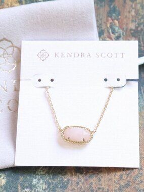 New💫 Kendra Scott Elisa Rose Quartz Necklace Gold